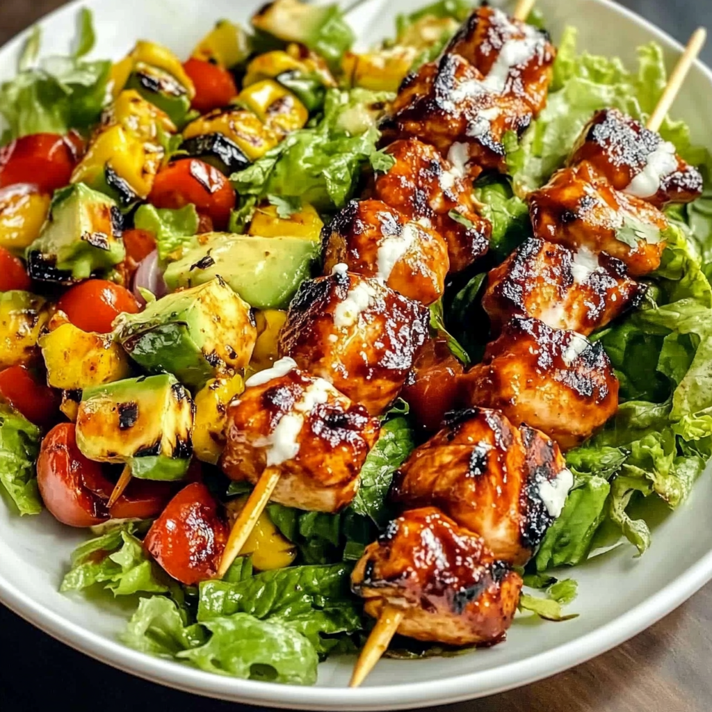 BBQ Chicken Skewer Salad Recipe