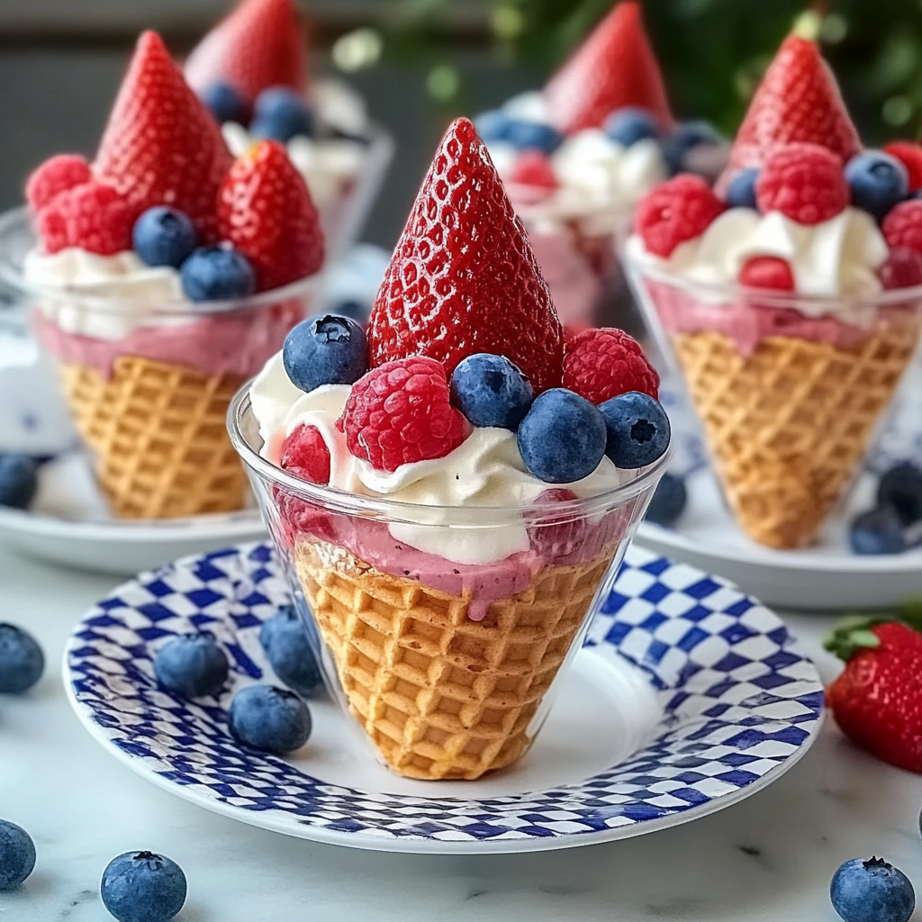 Patriotic Fruit Cones