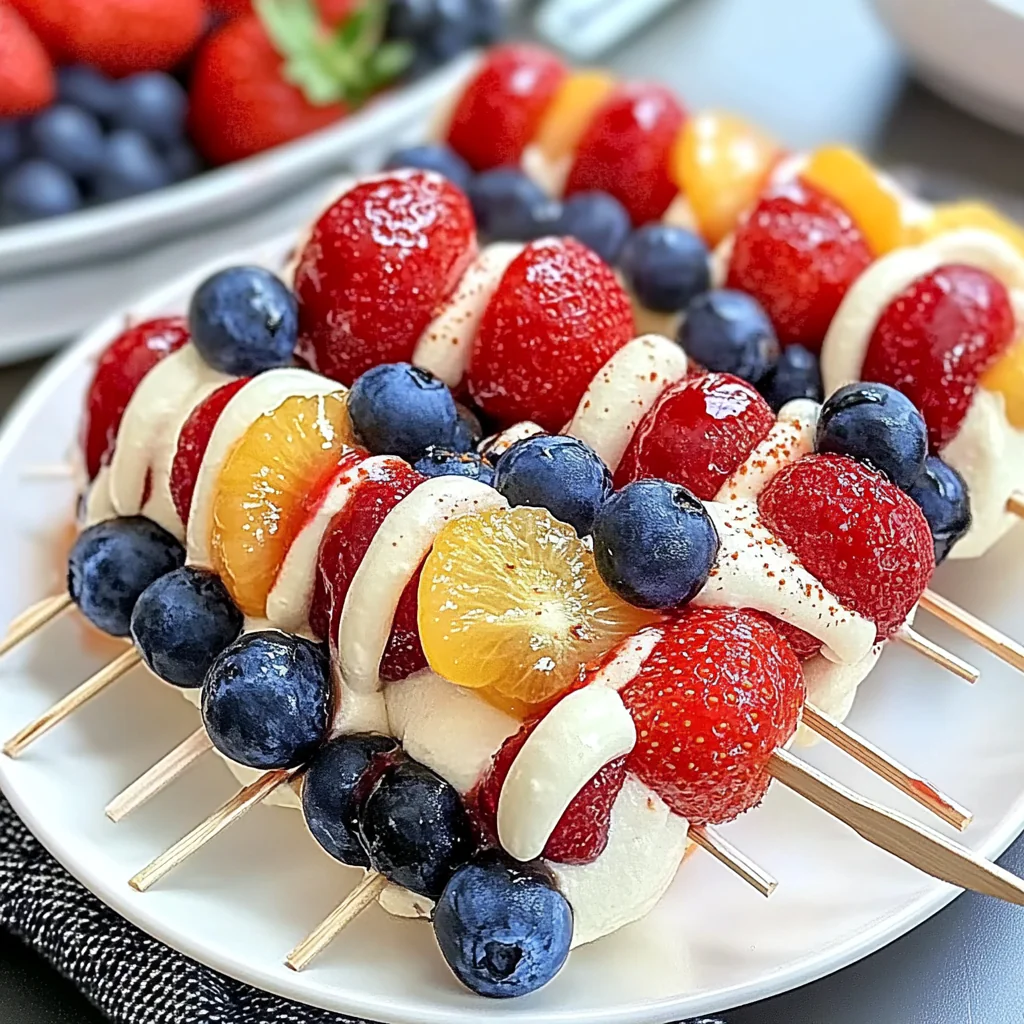 Red, White and Blue Fruit Kabobs Recipe