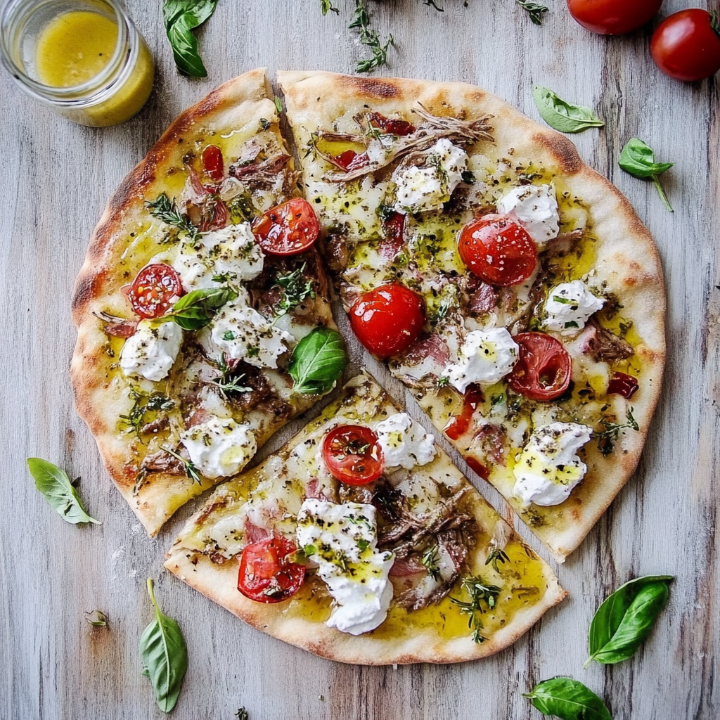Mediterranean Naan Bread Pizza Recipe