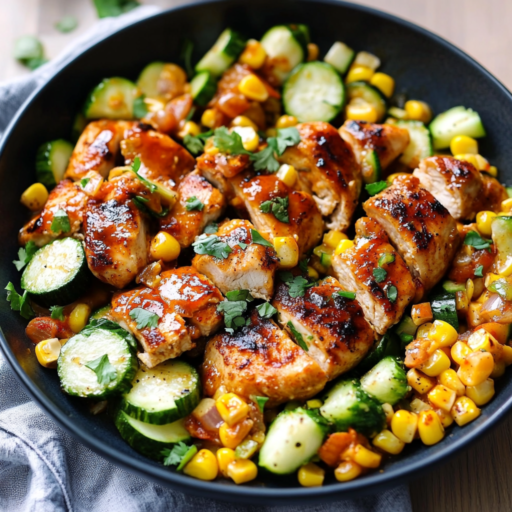 Garlic Butter Chicken with Zucchini & Corn