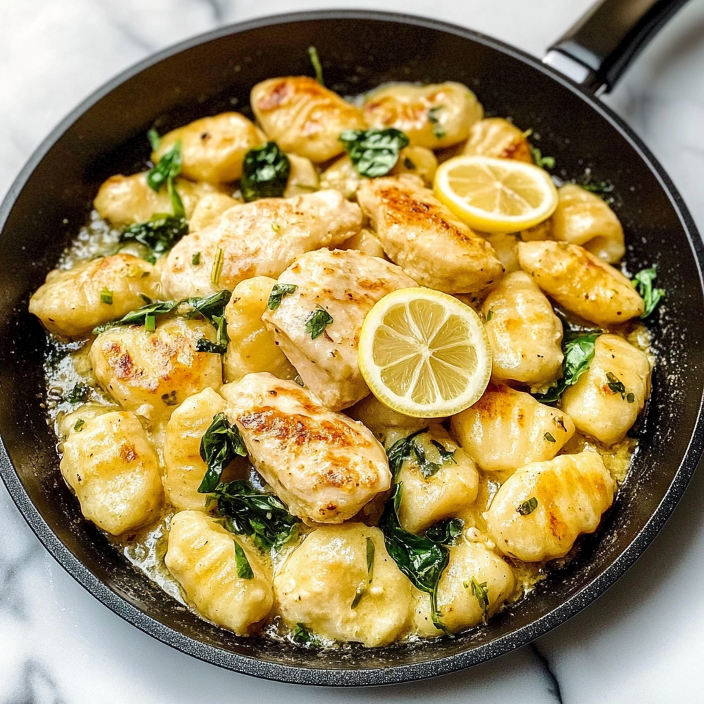 One Pan Lemon Chicken Gnocchi Recipe