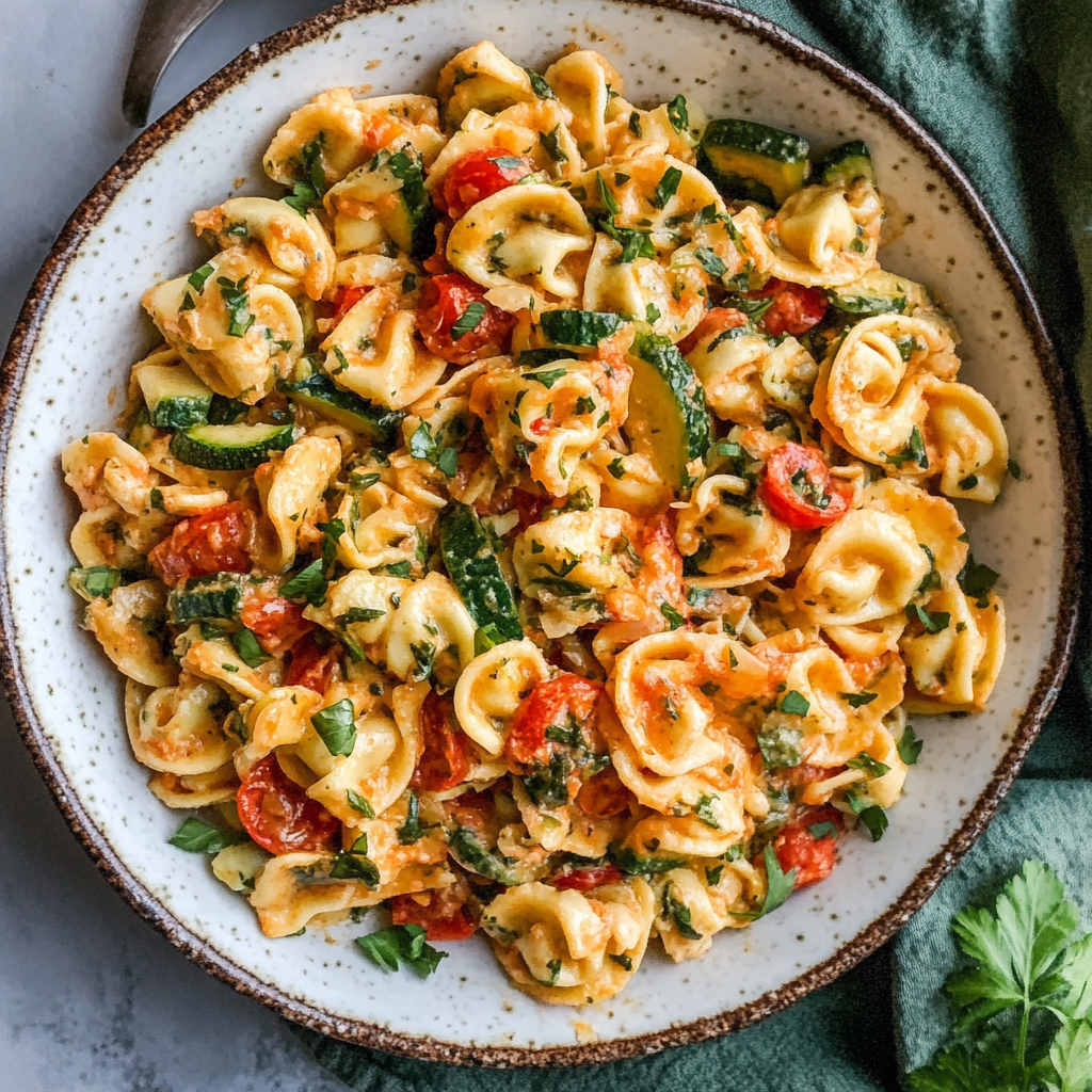 Cheese Tortellini with Summer Veggies Recipe