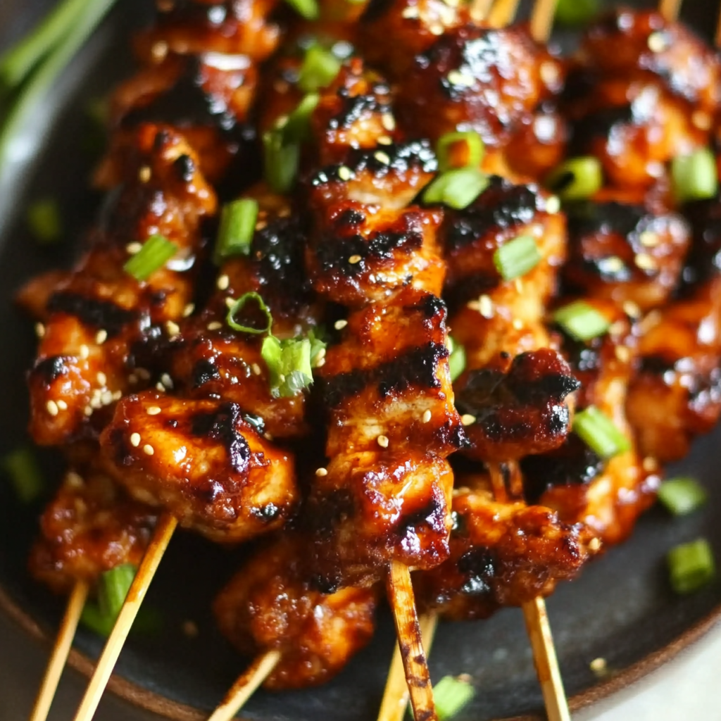 Honey Garlic Asian Chicken Kabobs Recipe