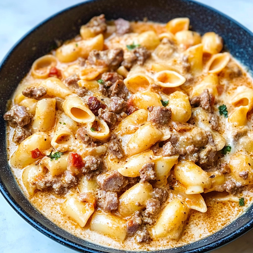 Creamy Beef and Shell Pasta Recipe