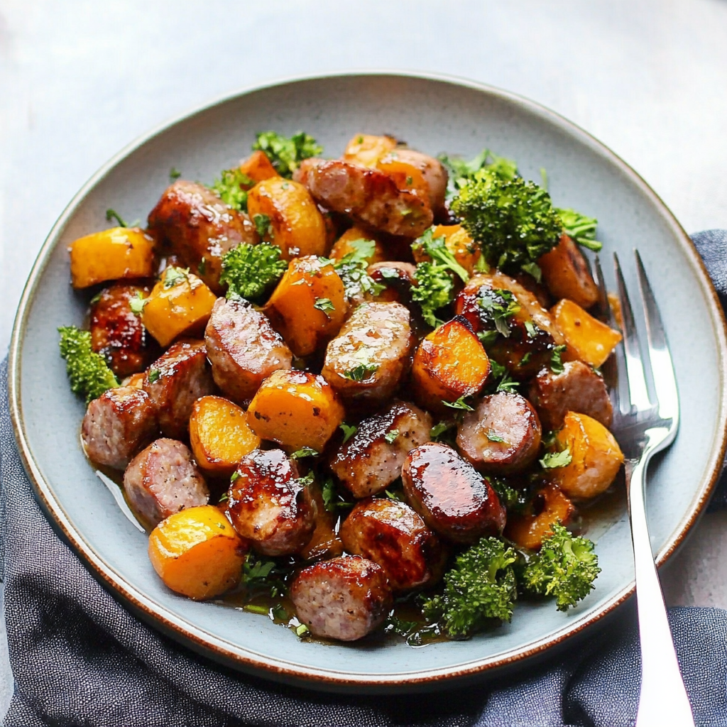 Sheet Pan Sausage and Sweet Potatoes Recipe