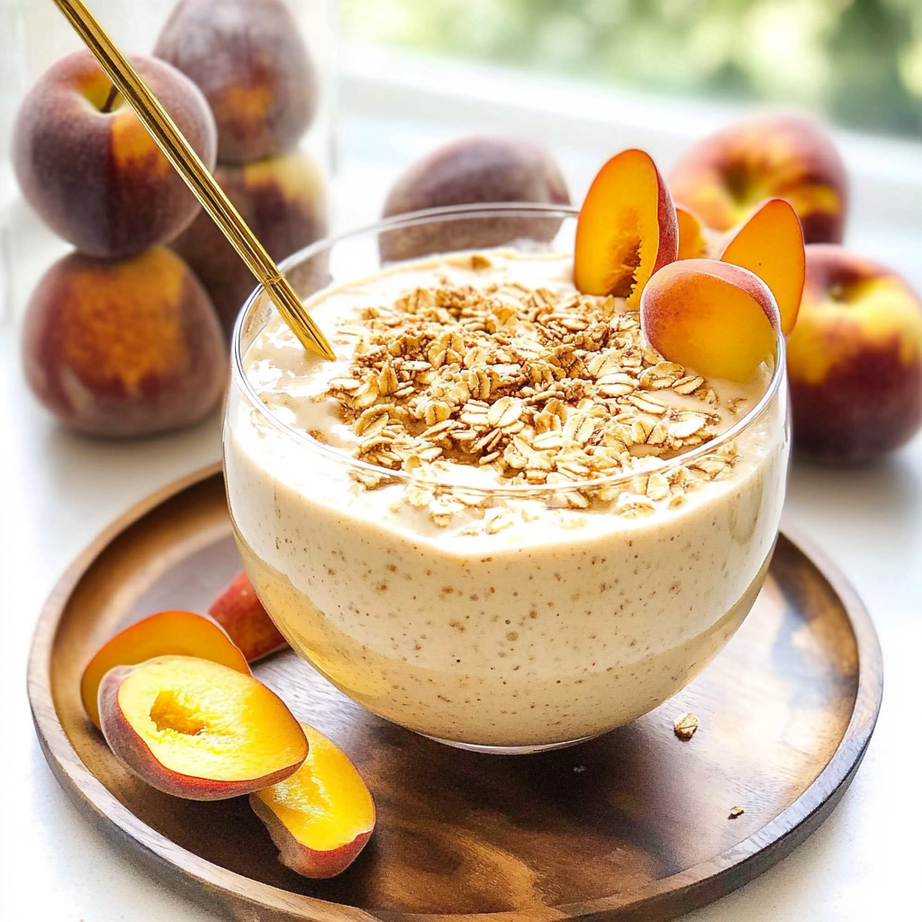 Peach Oatmeal Protein Smoothie