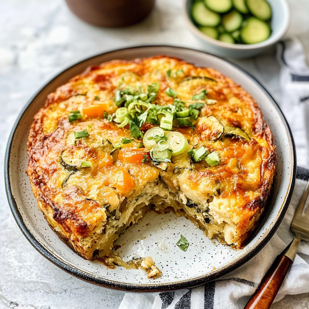 Summer Garden Crustless Zucchini Pie Recipe