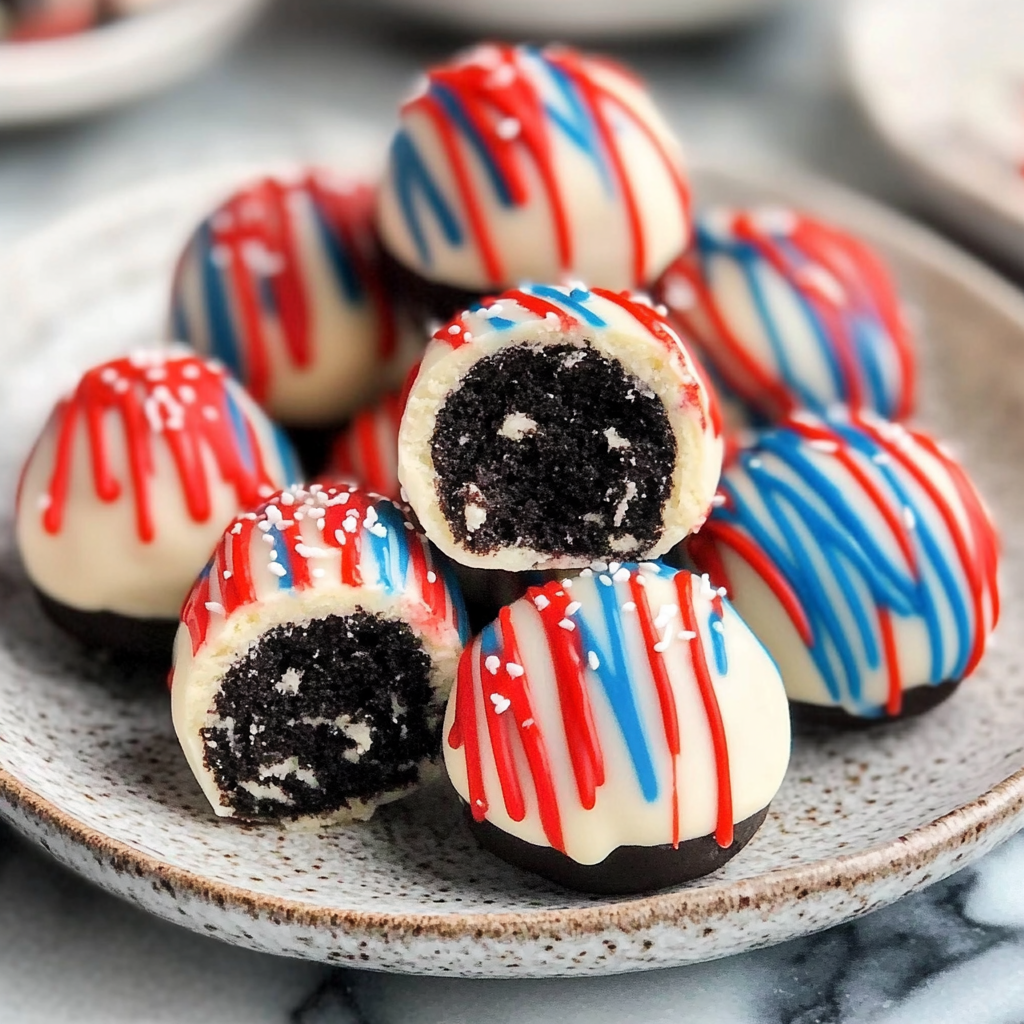 Red, White, and Blue Oreo Truffles Recipe