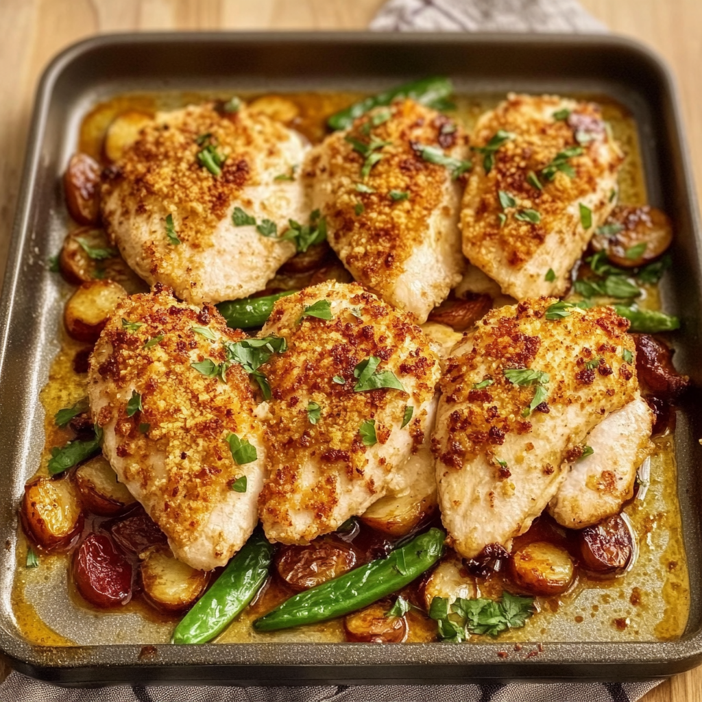 Parmesan-Crusted Chicken Sheet Pan