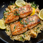 Salmon with Lemon Orzo Recipe