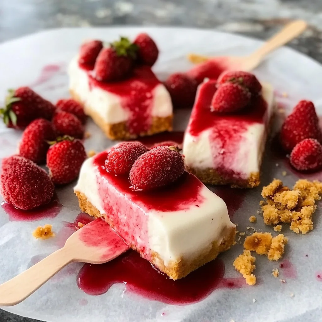 Strawberry Cheesecake Ice Cream Bars Recipe
