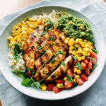 Pesto Chicken with Corn and Bean Salsa Recipe