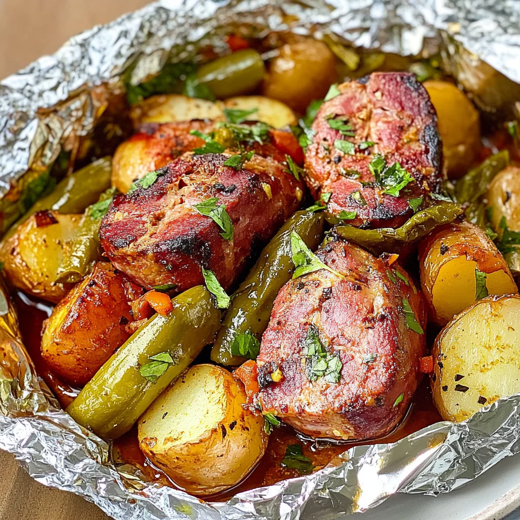 Kielbasa and Potato Foil Packs Recipe