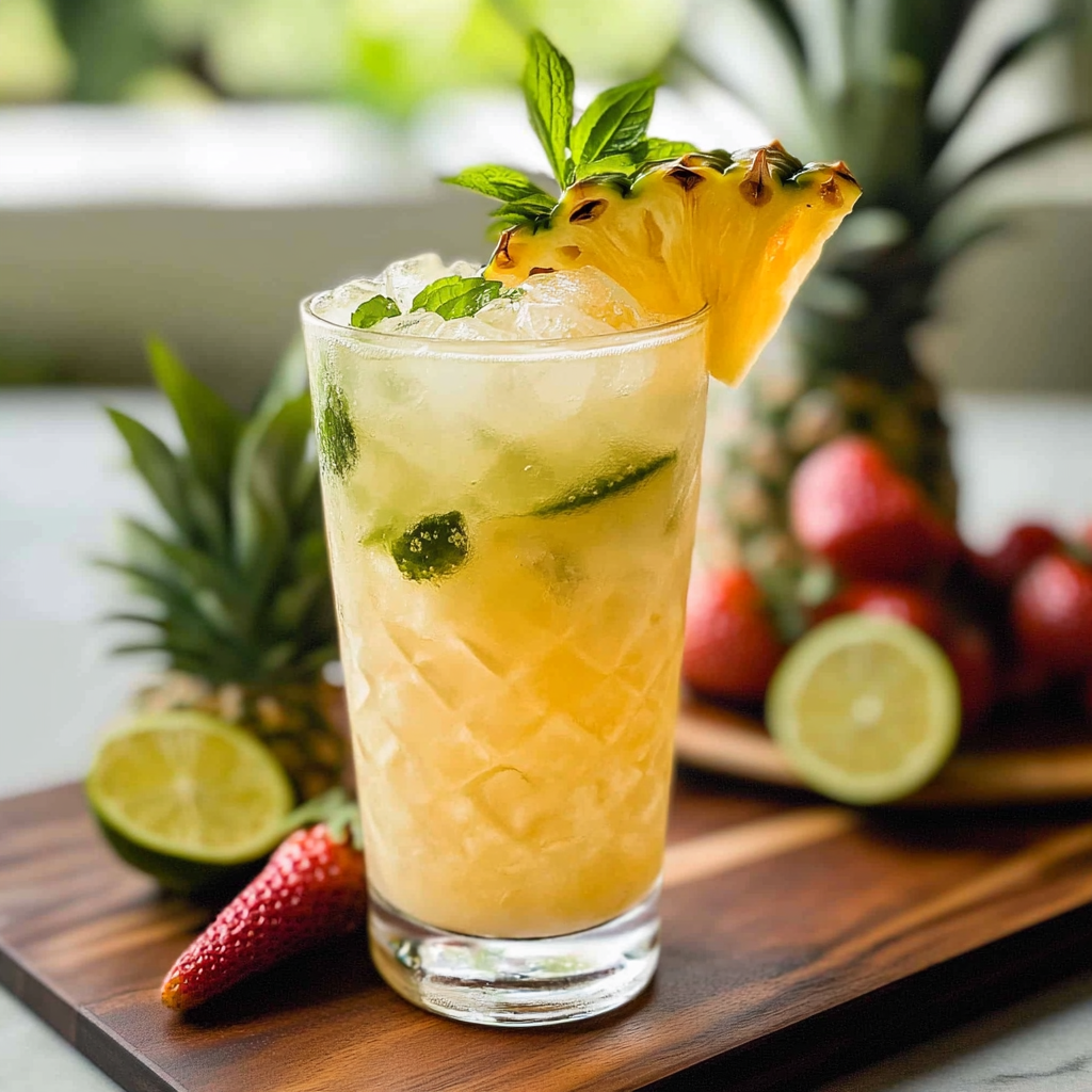 Frozen Pineapple Mojito Mocktail Recipe