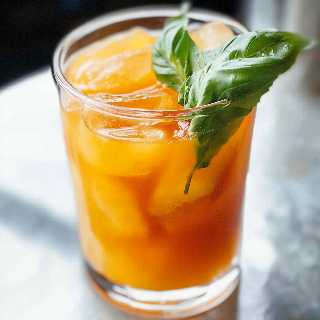 Peach Basil Iced Tea Recipe