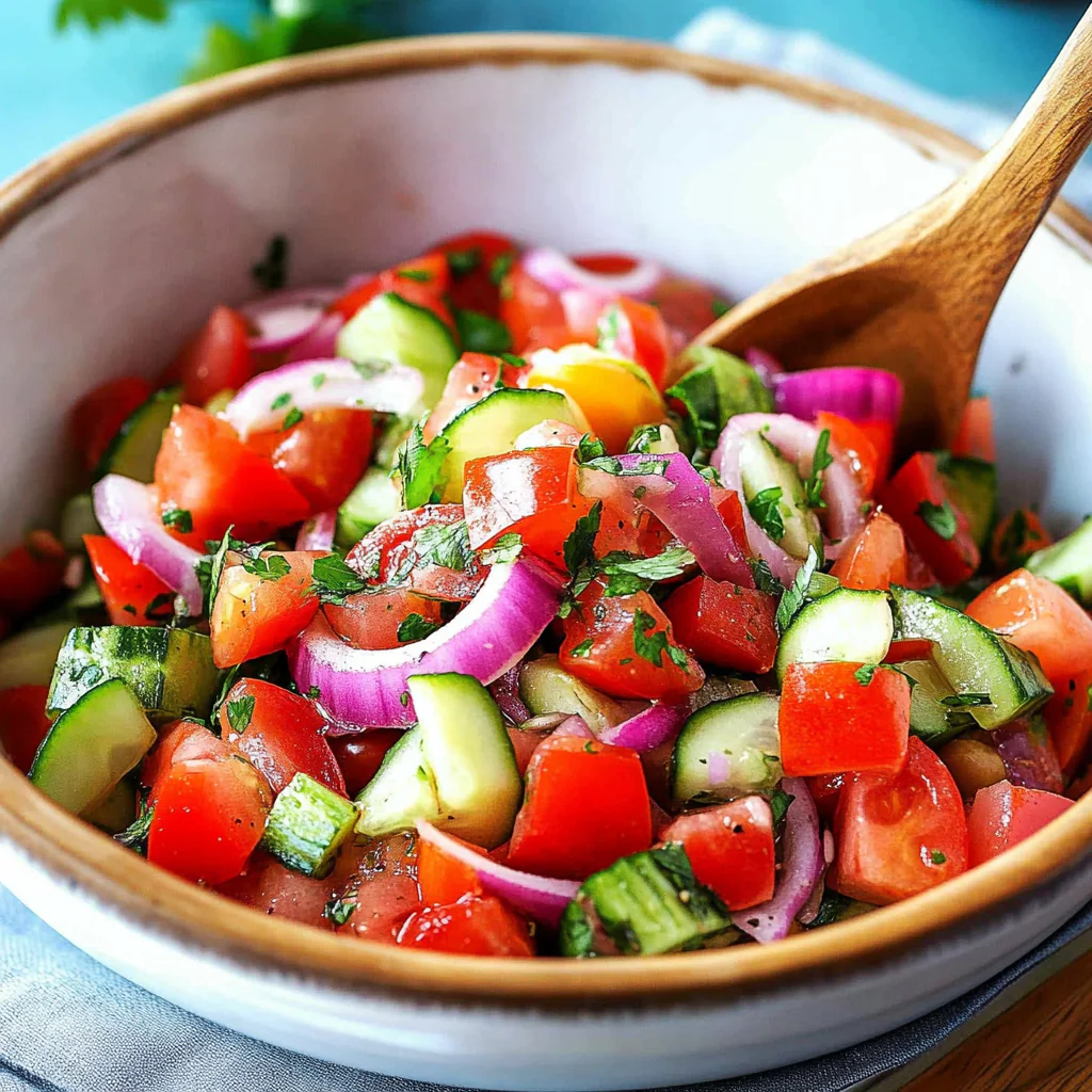 Mediterranean Salad with Cucumber & Tomato
