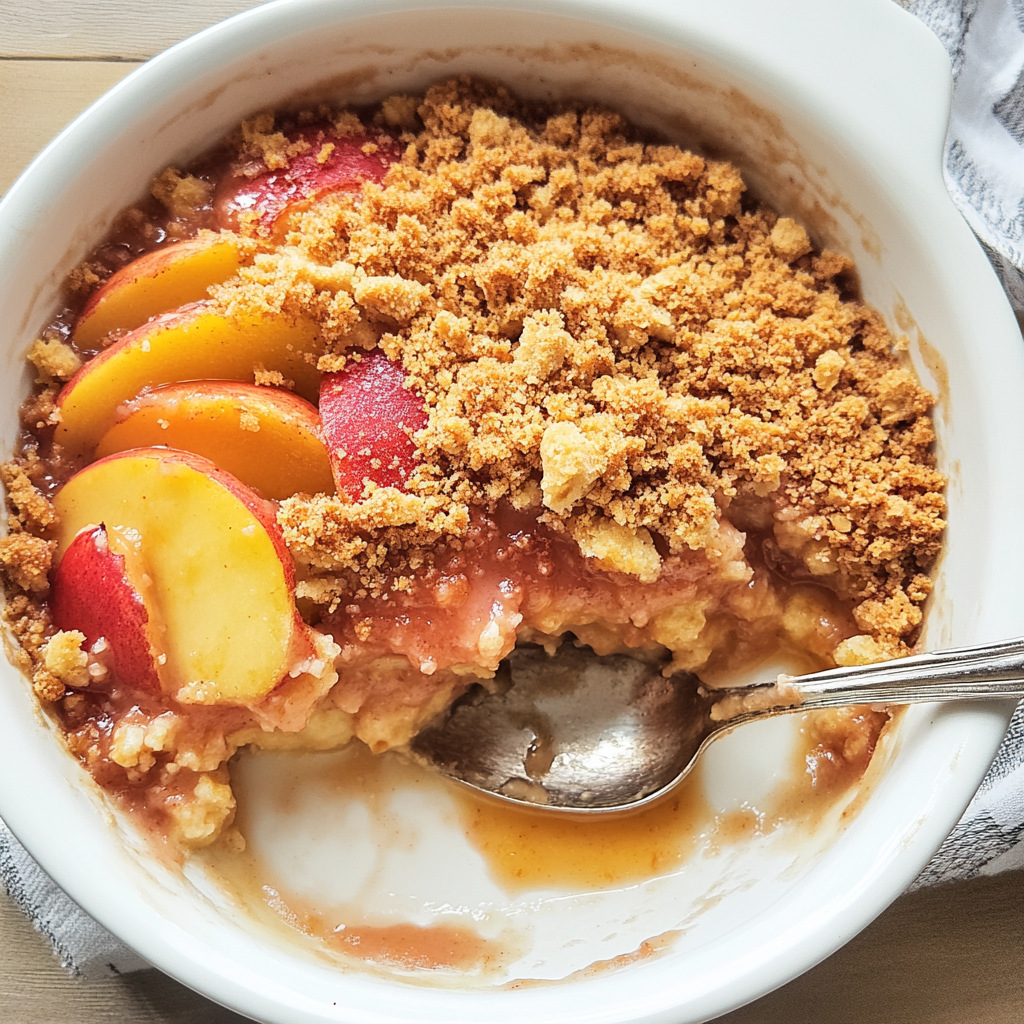 Baked Crumble Peach Dessert Recipe