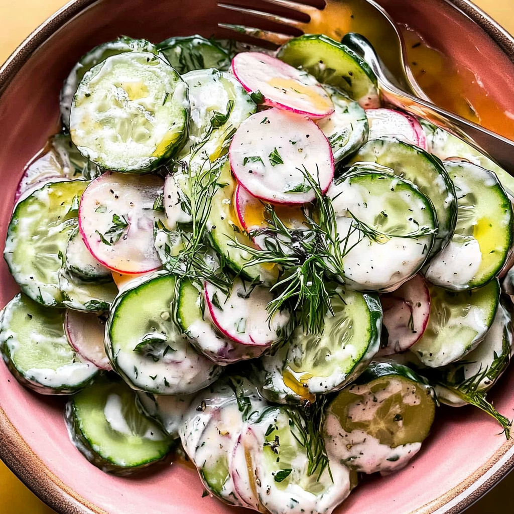Creamy Cucumber Salad with Greek Yogurt Recipe