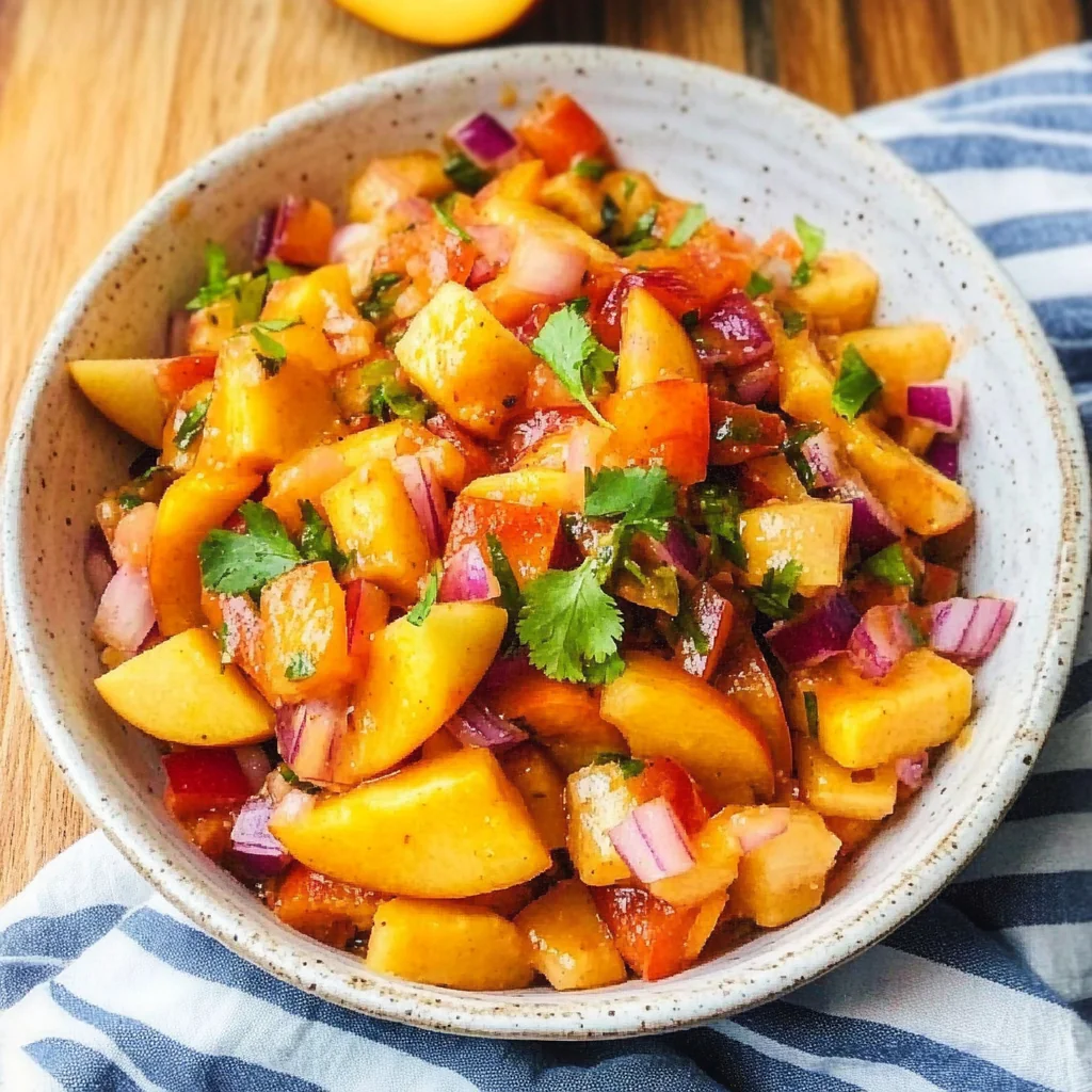 Spicy Peach Salad with Jalapeños & Cilantro