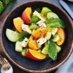 Peach Salad with Cucumber & Mint Dressing