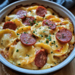 Crockpot Pierogi Casserole with Kielbasa