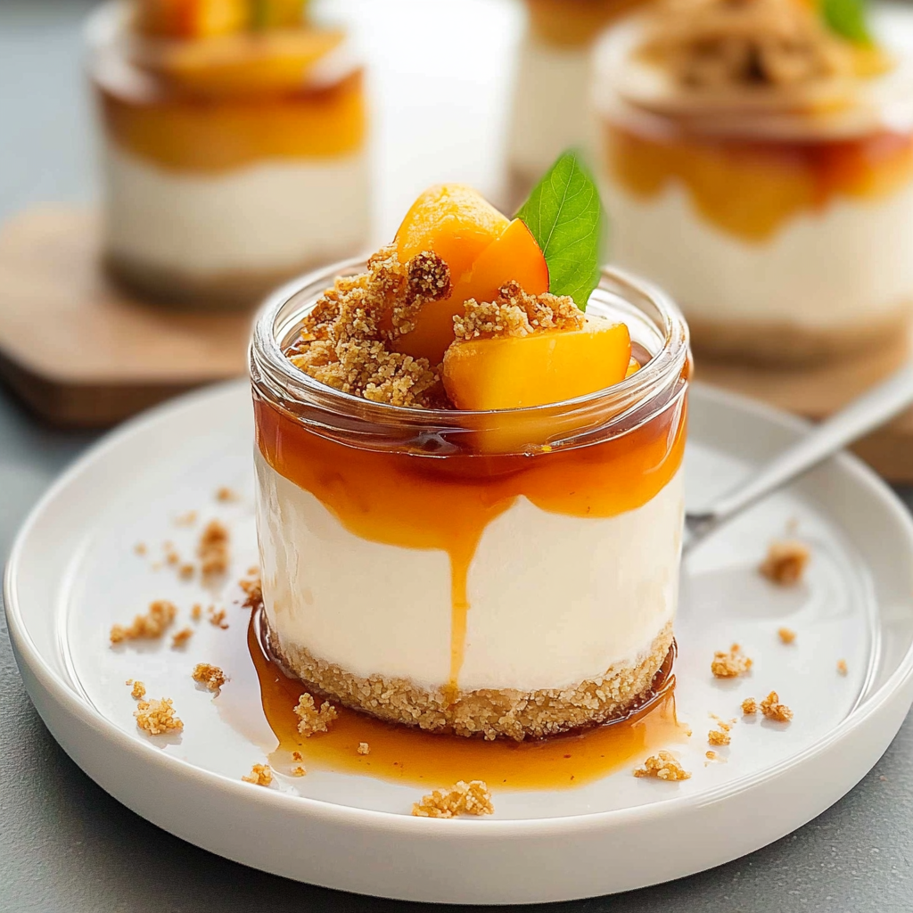 No-Bake Peach Cheesecake Jars Recipe