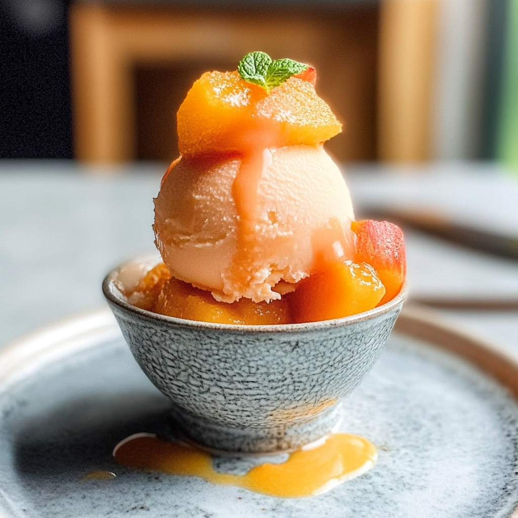 No-Churn Peach Sorbet Recipe