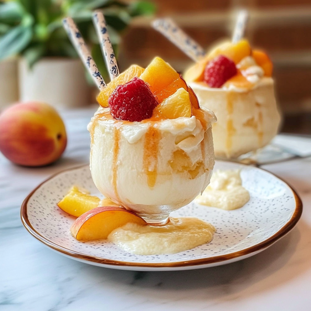 Peach Ice Cream Floats
