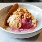 Rhubarb Gelato with Almond Crunch Recipe