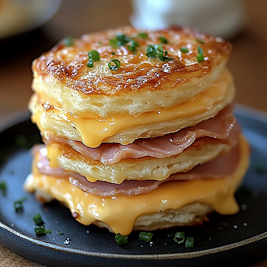 Ham and Cheese Butter Biscuits Recipe