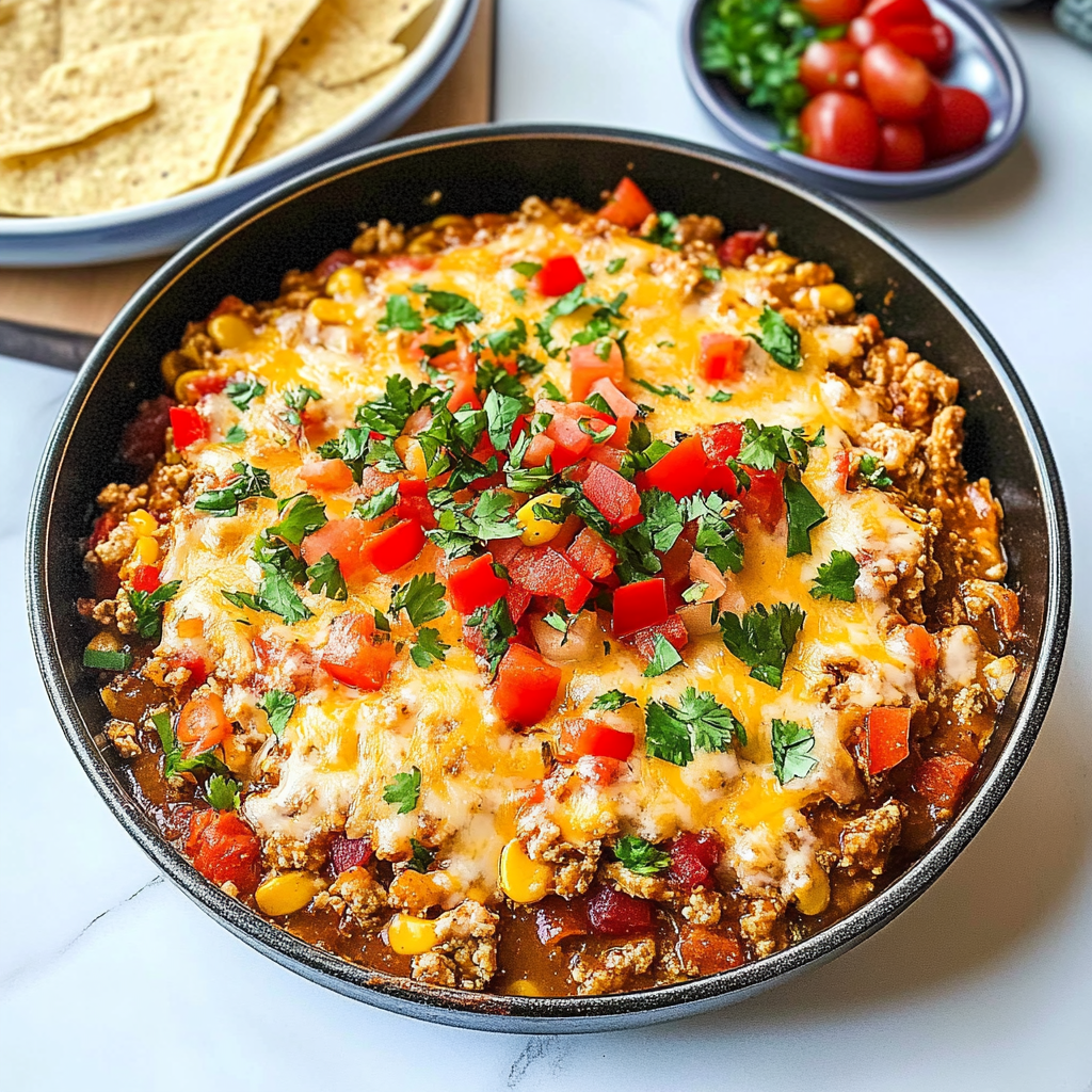 Cheesy Taco Rice Skillet Dinner Recipe