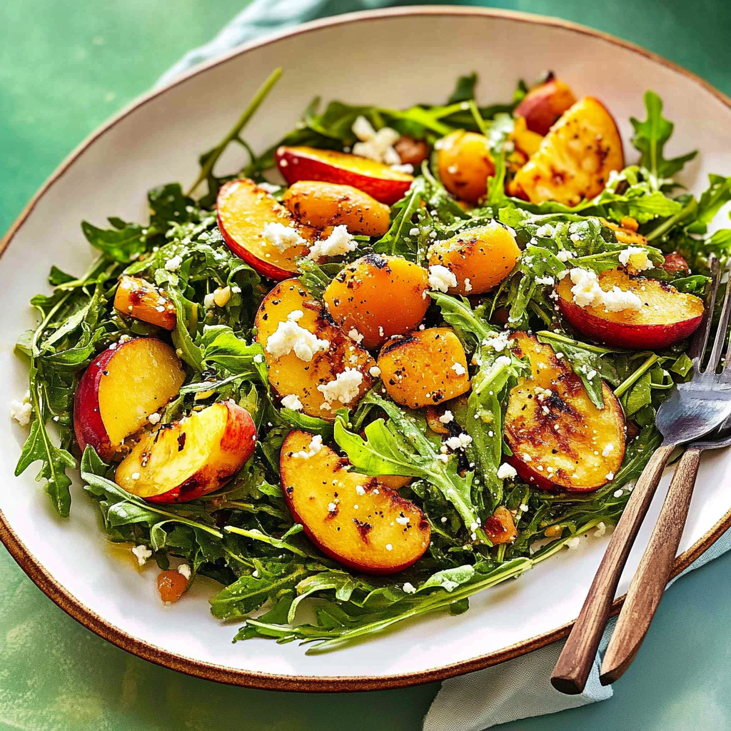 Peach Feta Arugula Salad Recipe