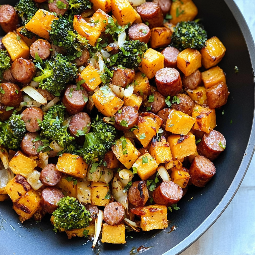 Sheet Pan Sausage and Sweet Potatoes Recipe