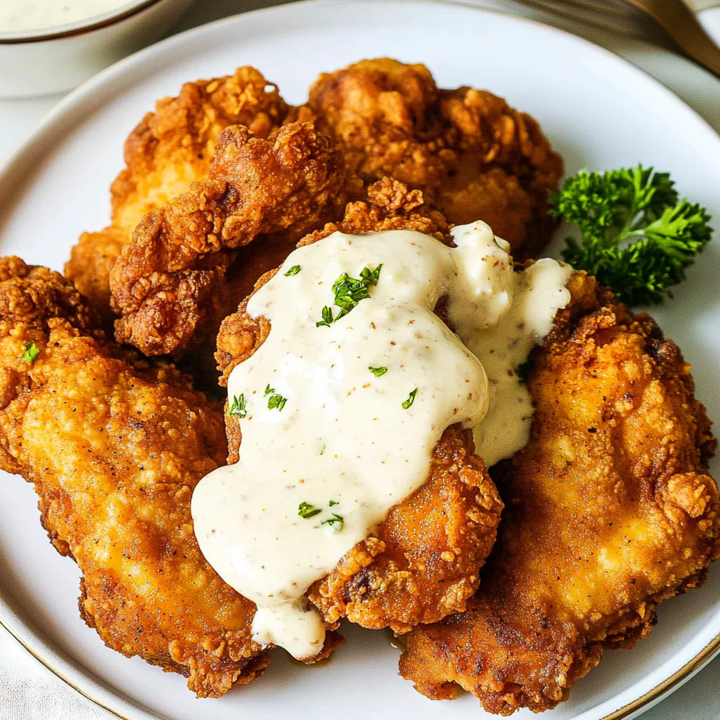 Fried Chicken with Creamy Gravy Recipe