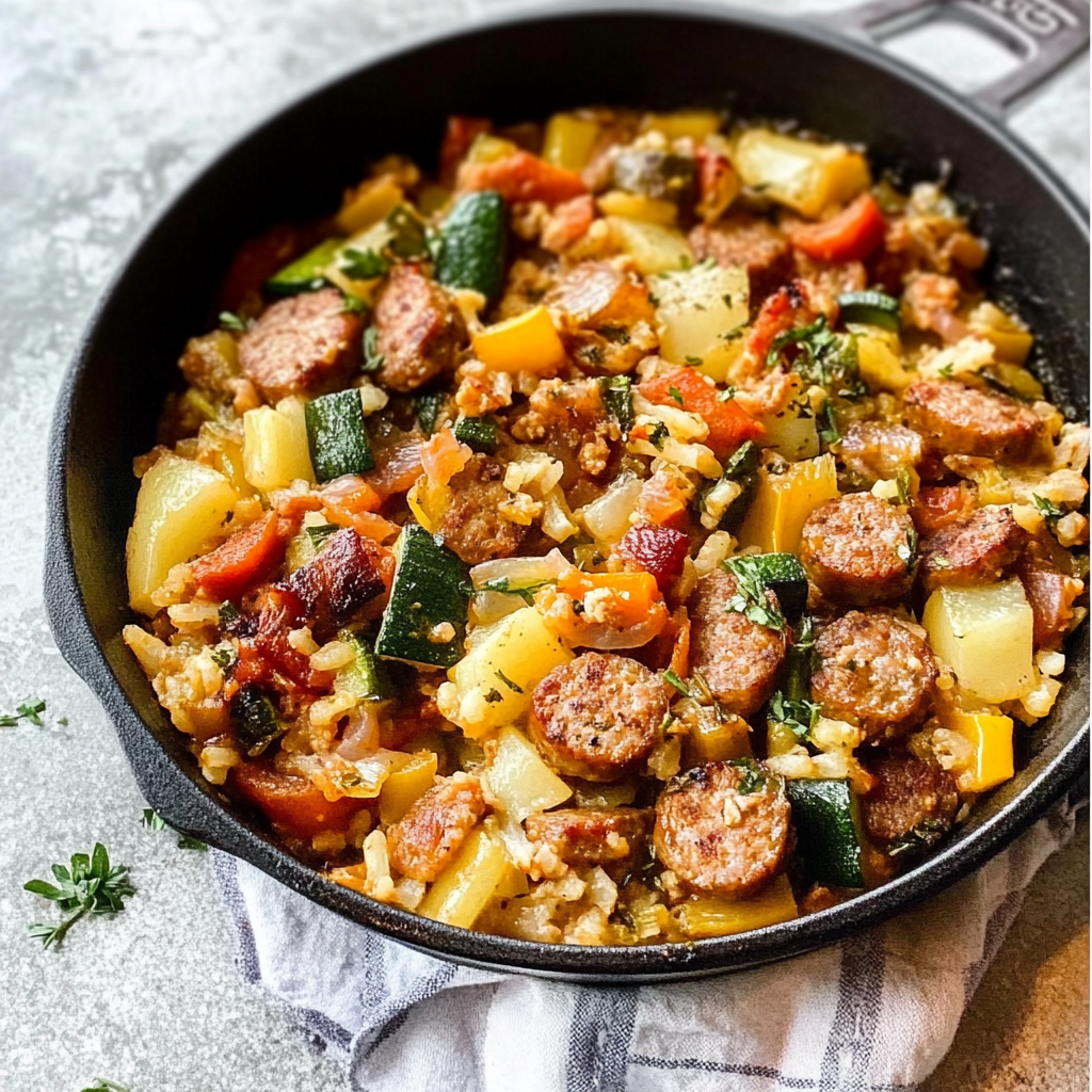 Sausage and Veggies Skillet Recipe