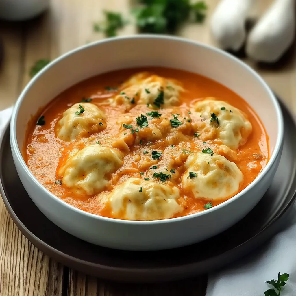 Tomato Soup with Cheddar Bay Dumplings Recipe