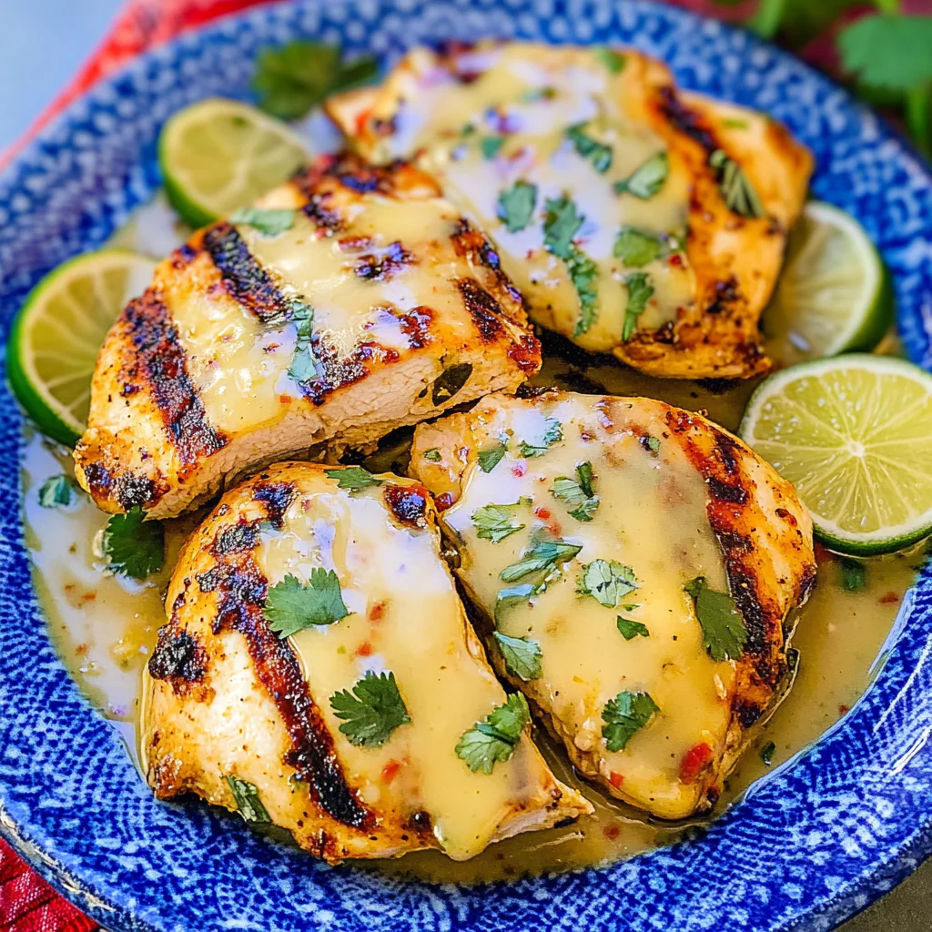 Grilled Salsa Verde Pepper Jack Chicken