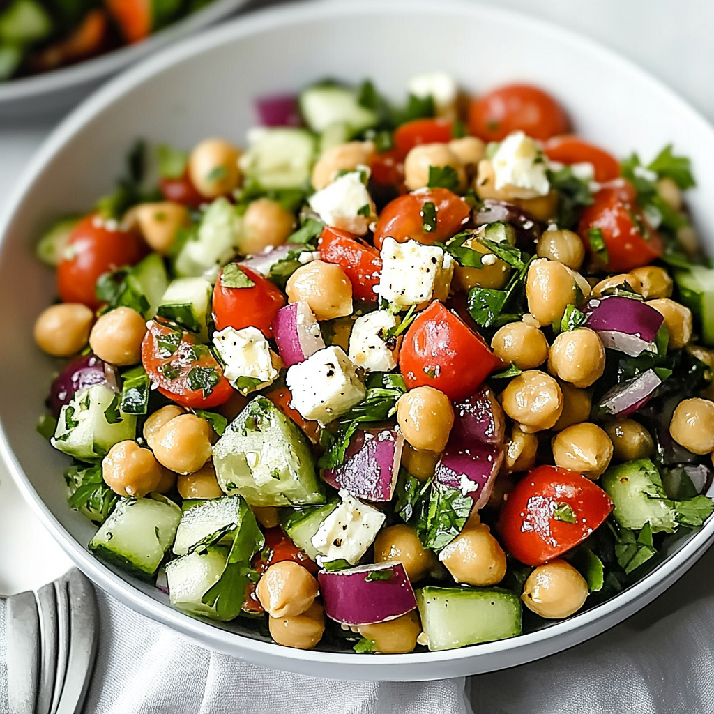 Delicious Mediterranean Chickpea Feta Salad