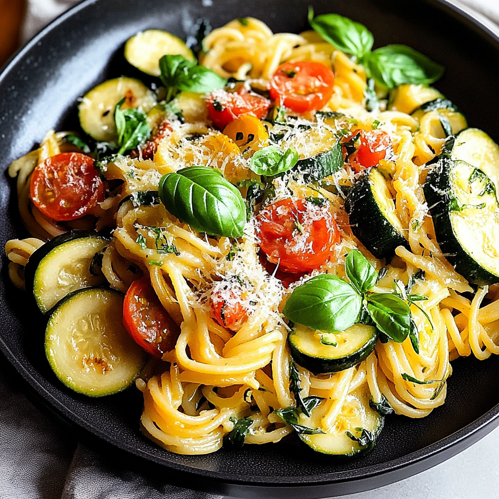 Pasta with Zucchini and Tomatoes Recipe