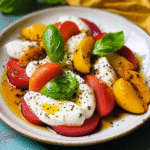 Peach Caprese Salad with Burrata