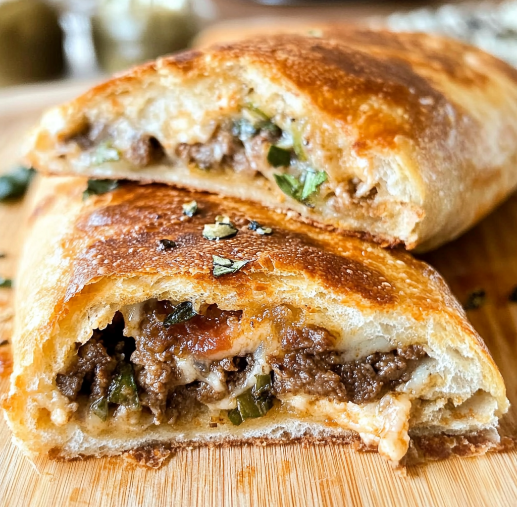 Mozzarella Cheesesteak Stromboli Recipe