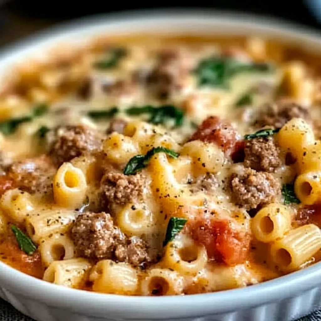 Creamy Parmesan Italian Sausage Ditalini Soup