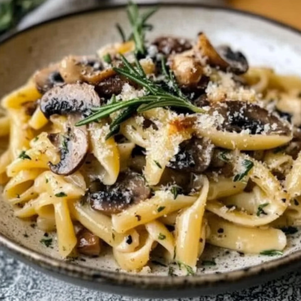 Rosemary Honey Butter Pasta with Crispy Mushrooms