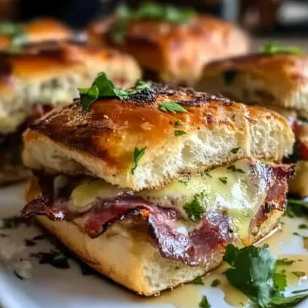 Cheesy Focaccia Charcuterie Sliders Recipe