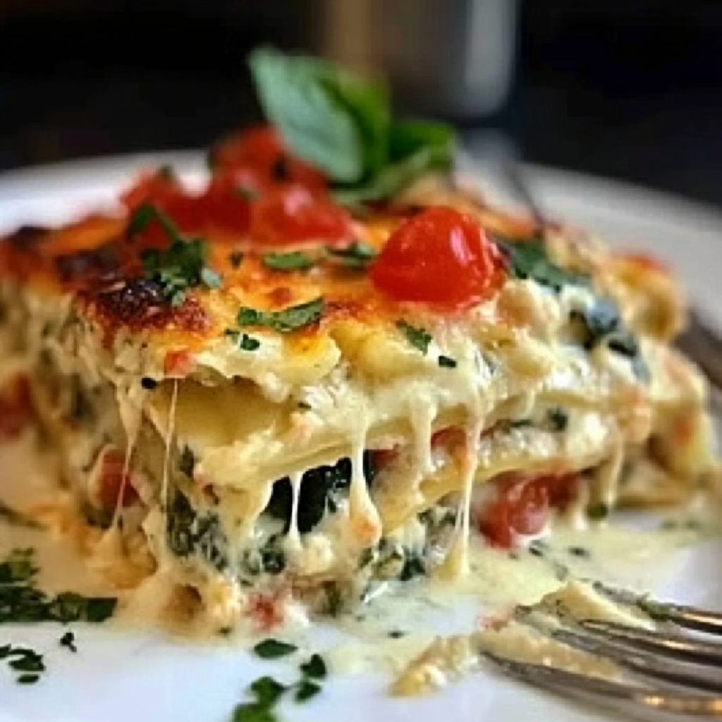 White Chicken Caprese Lasagna Recipe