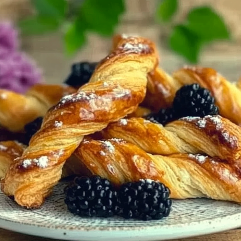 Blackberry Goat Cheese Puff Pastry Twists