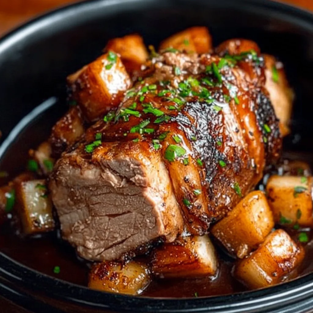 Slow Cooker Bacon Garlic Pork Loin Recipe