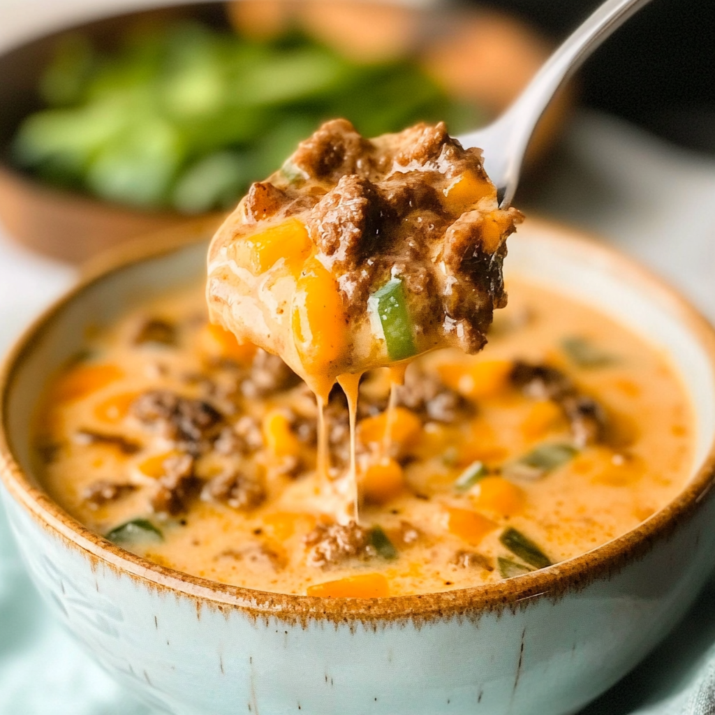 Crockpot Cheeseburger Soup Recipe