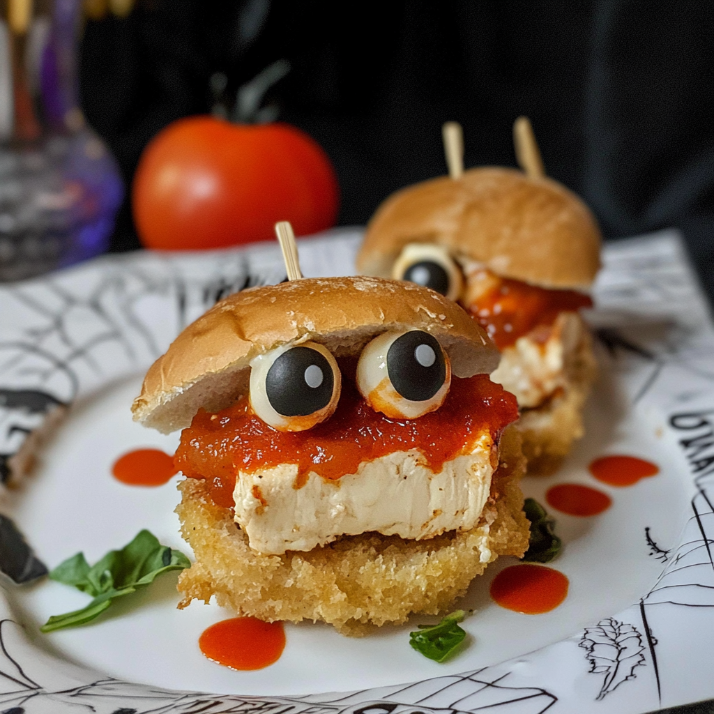 Halloween Chicken Parm Sliders Recipe